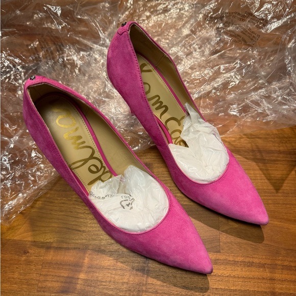 Pink Suede Women's Heels - Picture 2 of 5